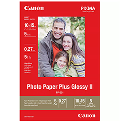 Papier fotograficzny Canon 10x15cm 265g/m2 5ark. wysoki połysk Photo Paper Plus Glossy II PP-201