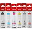 Komplet Canon GI-43 BK C M Y R GY 360ml oryginalny
