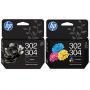 - Komplet HP 302 / 304 + HP 302 / 304 120str./100str. oryginalny B7RT7AE B7RT6AE